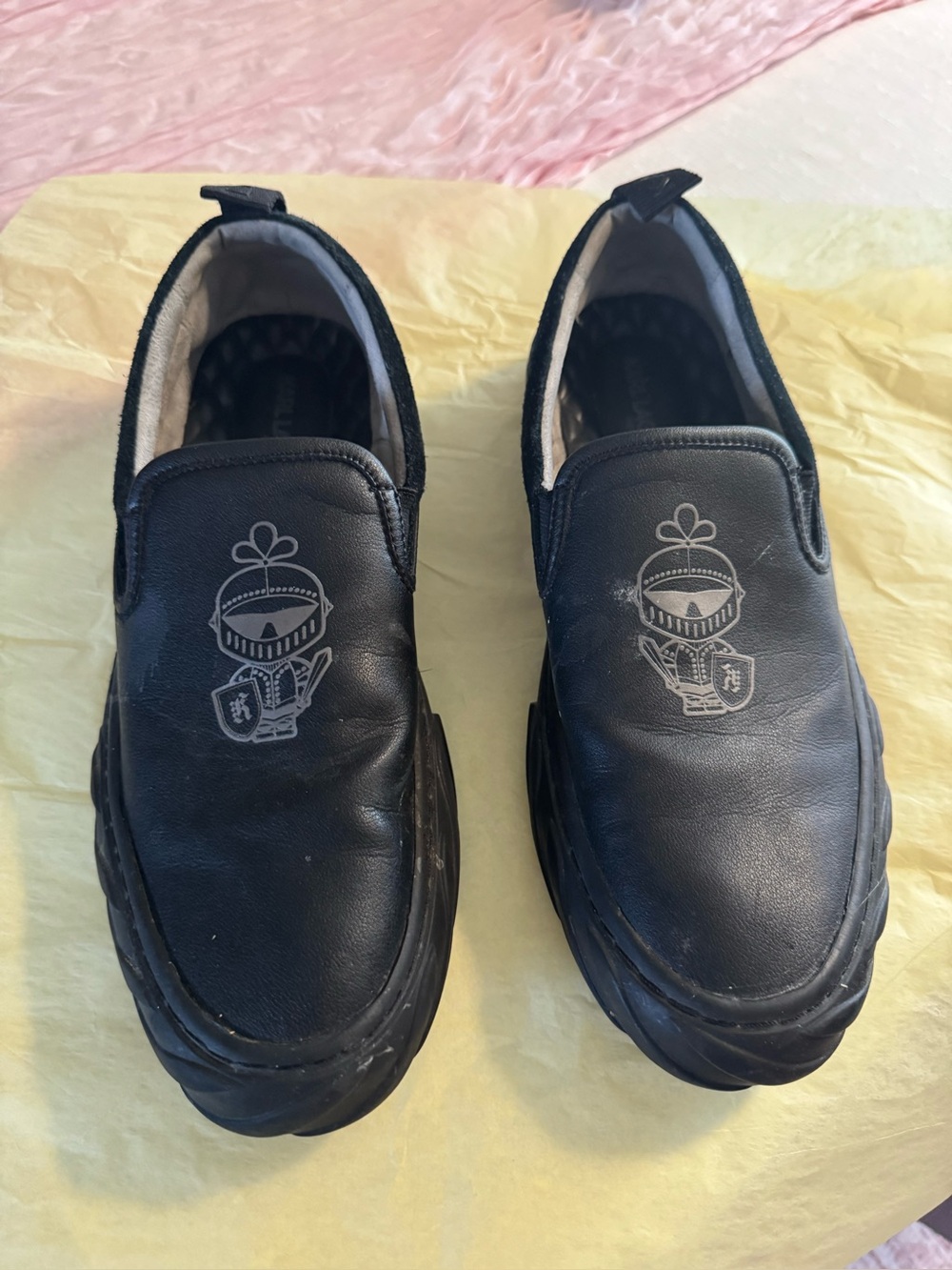 Karl Lagerfeld Black Quilted Slip-On shoes